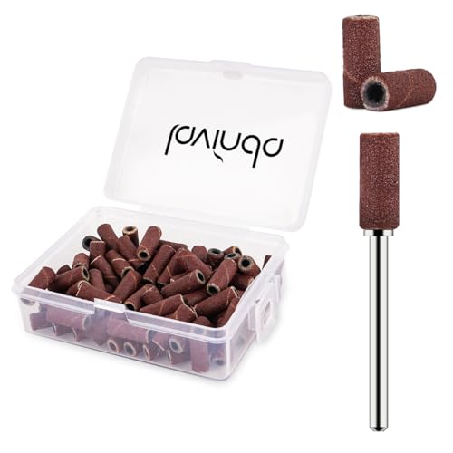 Lavinda Sanding Bands for Nail Drill with 3.1mm Mandrel Bit, 80 Piece Set Mini Small Sanding Bands Nail Drill Bits for Acrylic Nails Gel Manicures and Pedicures (120 Grit, Brown) 120 Grit