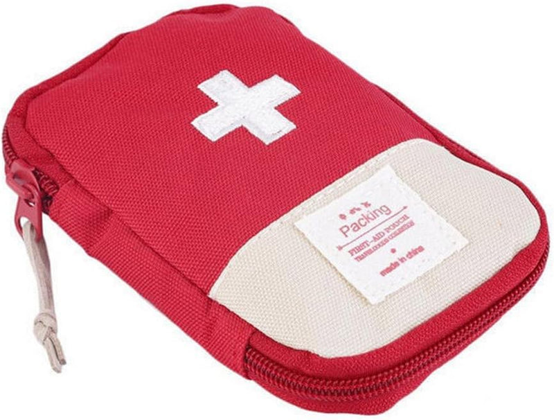 Red Portable Mini First Aid Kit, Outdoor Camping Family Survival First Aid Kit Cross Pattern First Aid Kit - BeesActive Australia