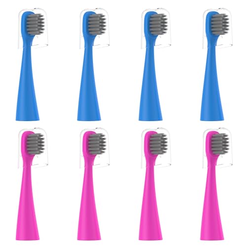 Replacement Toothbrush Heads 8 Pack for Burst Kids Blue and Pink Blue + Pink