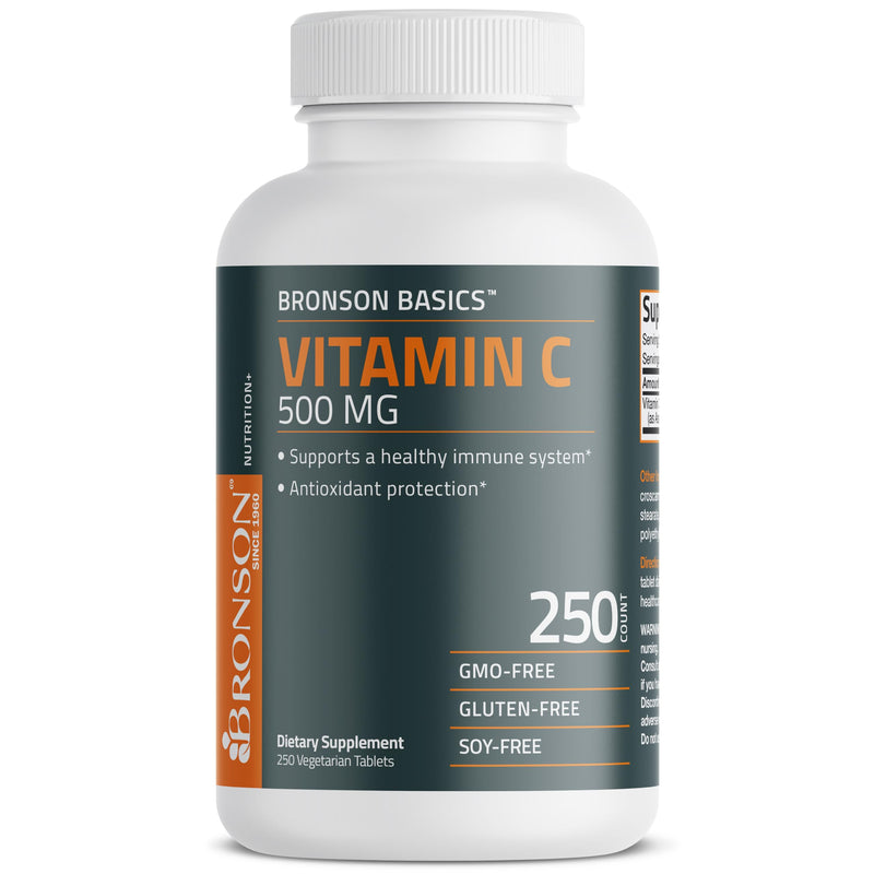 Bronson Vitamin C 500 MG Supports a Healthy Immune System & Antioxidant Protection, Non-GMO, 250 Vegetarian Tablets Unflavored 250 Count (Pack of 1) - BeesActive Australia