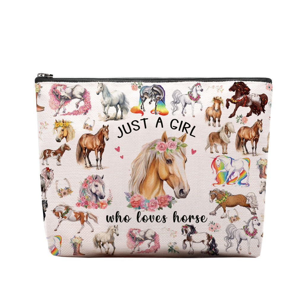 Horses Gifts for Women Horse Makeup Bag Horses Lover Cowgirl Equestrian Travel Bag Cosmetic Pouch Horses Cosmetic Bag Horseshoe Horse Stuff