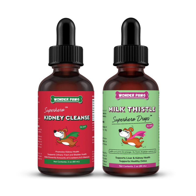 Kidney Cleanse Drops Plus Milk Thistle Drops - for Dog Urinary Tract, Kidney, Liver Health & Overall Wellness – Kidney Cleanse 2 Ounces - Milk Thistle 2 Ounces - BeesActive Australia