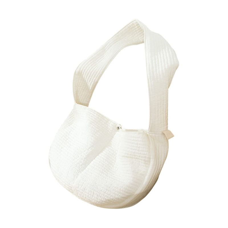 Breathable Canvas Pet Carrier Bag for Kittens Puppies Cross-Body Outdoor Pet Carrying Pouch Comfortable and Lightweight Kitten Storage Bag 43X29X11CM White - BeesActive Australia