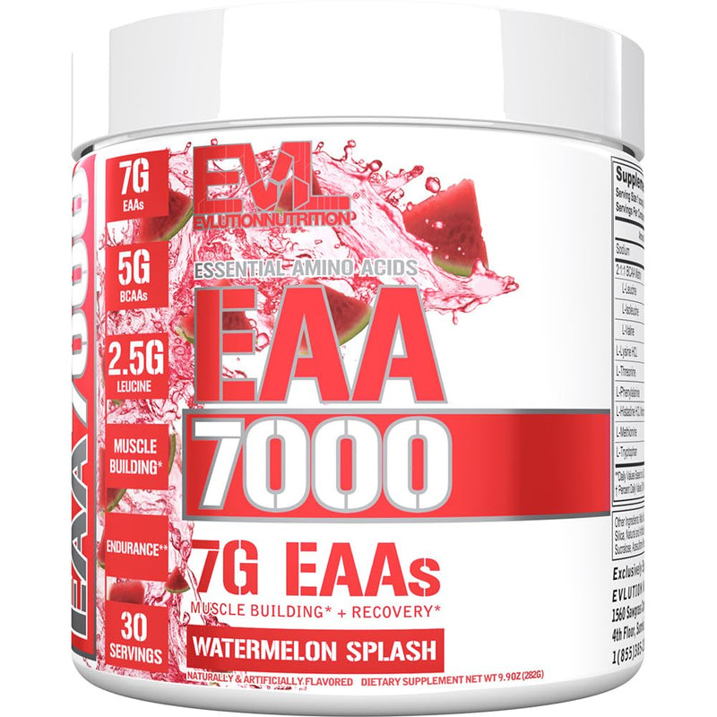 EVL EAA Essential Amino Acids Powder Pre & Post Workout - 30 Servings | 7g EAA formula with 5g BCAAs supports muscle recovery, endurance and workout performance - Watermelon Splash