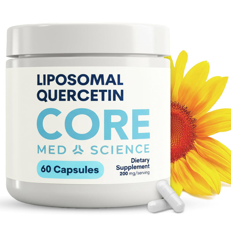 Core Med Science Liposomal Quercetin Supplement, 200mg | Physician Formulated Supports Histamine Balance, Immune Support & Antioxidant Defense - High Absorption Bioavailable Capsules 60 Count (Pack of 1)
