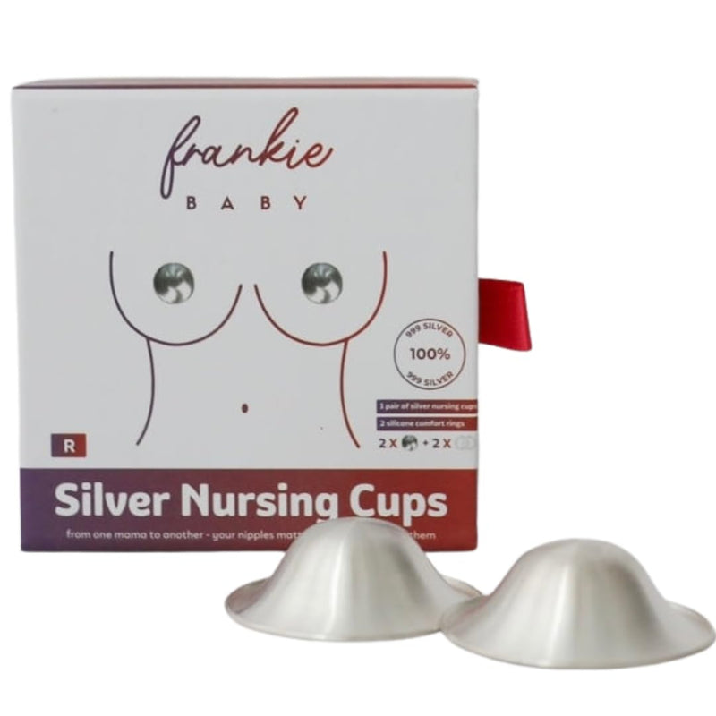 Silver Nursing Cups for Breastfeeding Newborn - Nipple Shields - Breast Shields for Nursing New Moms - Silver Nipple Covers Breastfeeding - Pack of 2 - Frankie Baby Regular - BeesActive Australia
