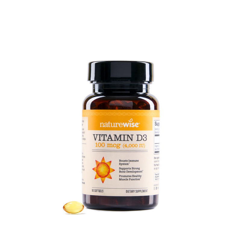 NatureWise Vitamin D3 4000IU Supplement, Immune Support, 90 Mini Softgels | Vitamin D 100 mcg - Organic Extra Virgin Olive Oil - Muscle & Bone Support - Gluten Free & USA Manufactured - 90-Day Supply 90 Count (Pack of 1) 4000 IU