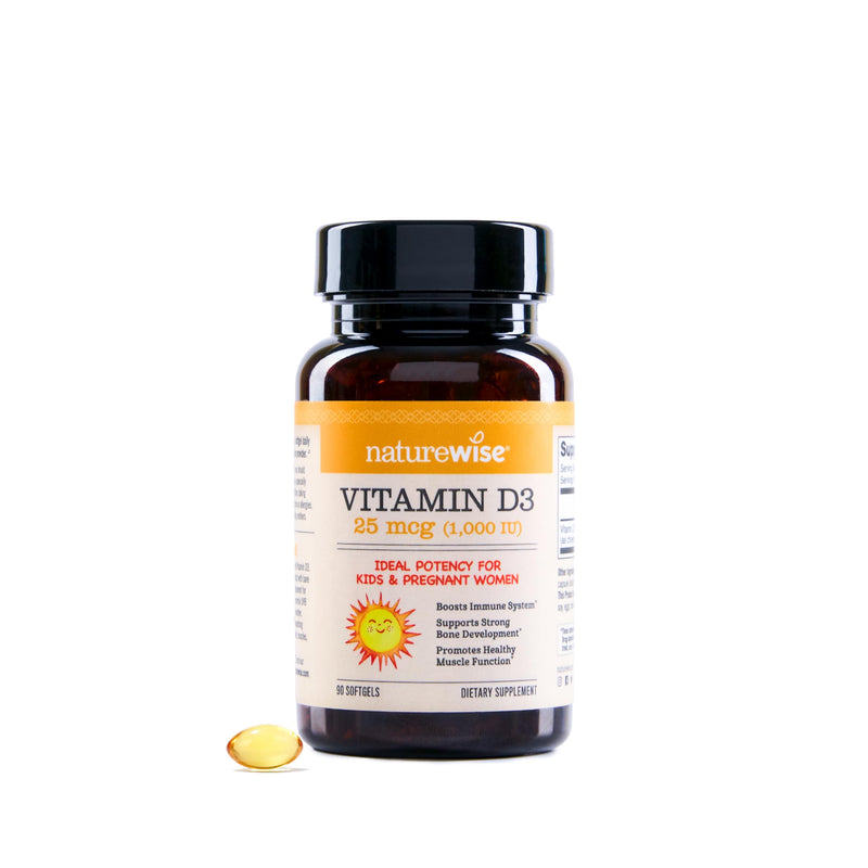 NatureWise Vitamin D3 1000IU Supplement, Immune Support, 90 Mini Softgels | 25mcg Vitamin D3 Supplement - Organic Extra Virgin Olive Oil - Supports Bone Health & Muscle Function - 90-Day Supply 90 Count (Pack of 1) 1000 IU