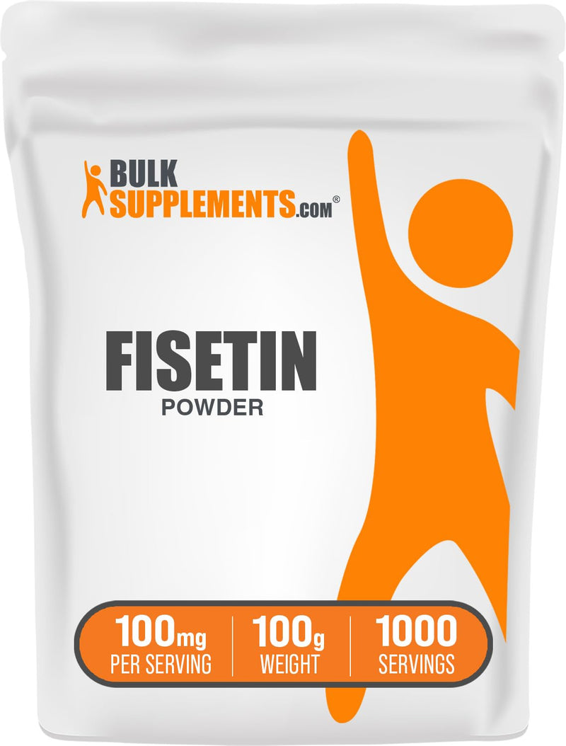 BulkSupplements.com Fisetin Powder - Nutritional Supplement, Fisetin 100mg, Antioxidants Source - Pure & Gluten Free, 100mg per Serving, 100g (3.5 oz) (Pack of 1) 3.5 Ounce (Pack of 1)