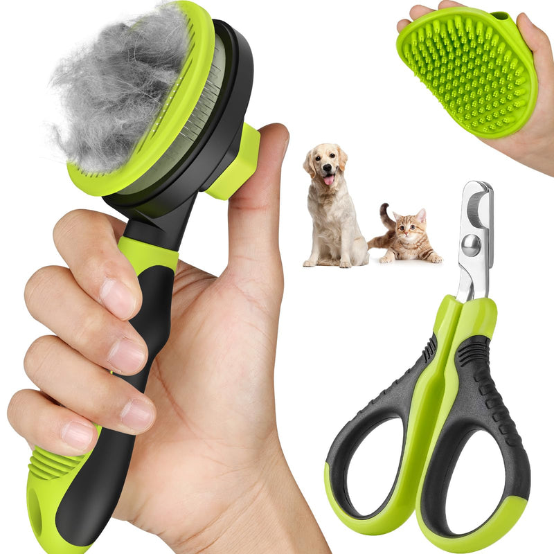 3PCS Cat Grooming Kit | Cat Brush | Cat Brushes for indoor Cats | Cat Nail Clipper | Cat Nail Trimmer | Cat Bath Brush | Cat Brush for Shedding for Long and Short Haired Cats - Premium Cat Supplies - BeesActive Australia