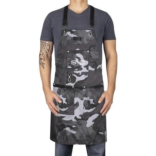 Stylecraft Heavy Weight Waterproof Professional Barber-Salon Apron Black Camo