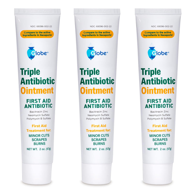 Globe (3 Pack) (2 oz) Triple Antibiotic First Aid Antibiotic Ointment, 24-Hour Infection Protection, Wound Care Treatment for Minor Scrapes, Burns and Cuts (Total 6 oz) - BeesActive Australia