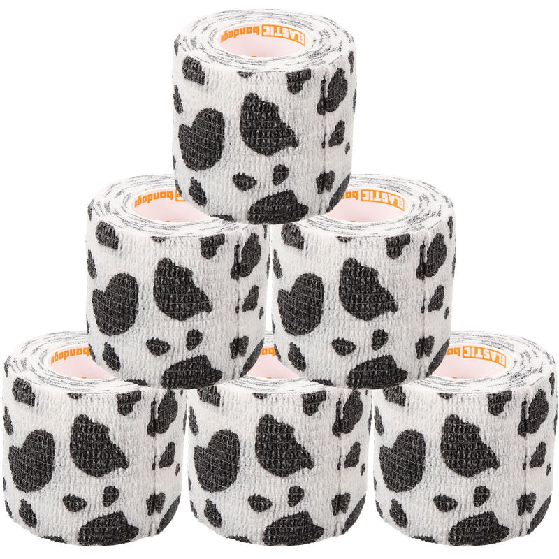 POPETPOP Self Adhesive Wrap Pet Wrap Non-Woven Tape for Dog Legs Paws Wounds Cohesive Gauze for Horse Cat Bird Animal Paw Print Desgin - BeesActive Australia