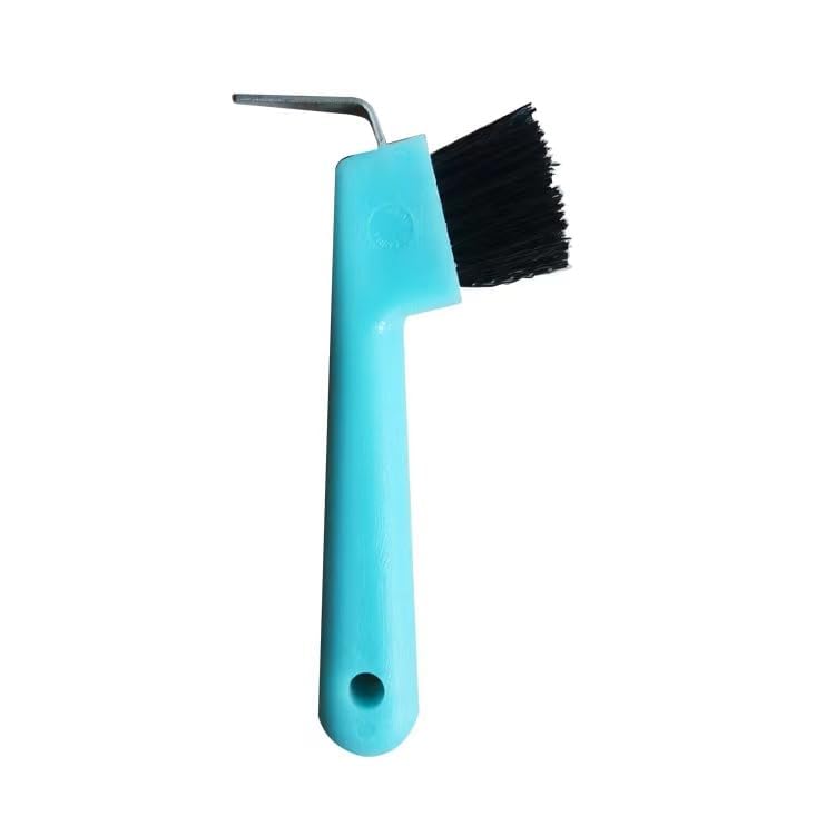 Horseshoe Brush- Horse Hoof Pick Brush with Soft Touch Rubber Handle- Horse Pick Brush Horse Grooming Tools- Portable Hoofpick- Hoof Care and Claw Care for Horse Sheep