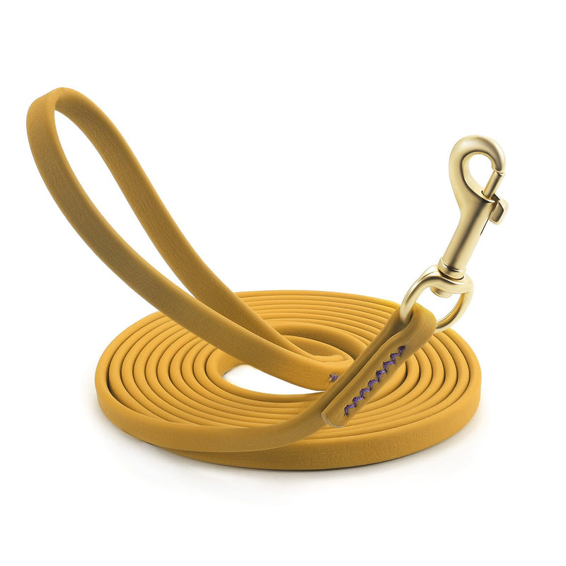 Waterproof Dog Training Leash Dog Long Leash Lead - 5FT/10ft/16ft/20ft /30ft/33ft, Suitable for Small Medium and Large Dogs, Ideal for Outdoor Beach Walks or Play Camping Yellow 10FT / LEATHER GRAIN - BeesActive Australia