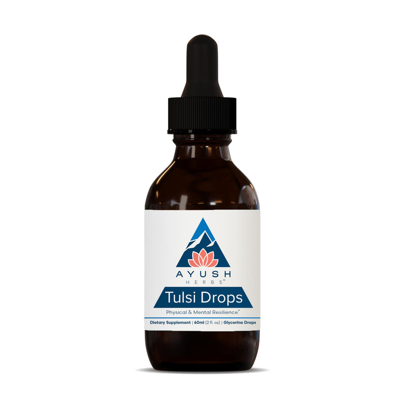 Ayush Herbs Tulsi Drops - Alcohol-Free Tulsi Drops, Holy Basil Gylcerite, Natural Immune-Support Drops for Kids & Adults, Calm & Focus Booster - 2 Fl Oz (80 Servings) - BeesActive Australia