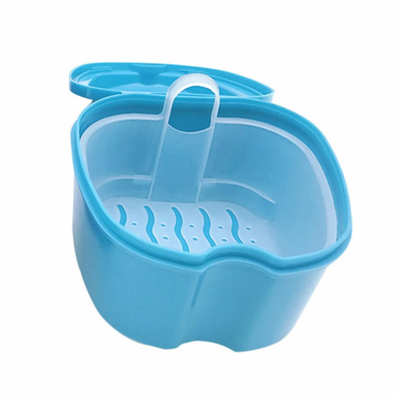 TAORANJU Denture Case, Denture Retainer Case Denture Cup with Strainer Basket, False Teeth Storage Soak Container Denture Bath Box for Travel Cleaning - BeesActive Australia