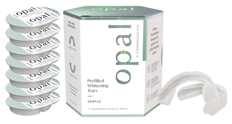 Opalescence Opal Go - Prefilled Teeth Whitening Trays - Gentle - (7 Treatments) - Hydrogen Peroxide - Cool Mint - Made by Ultradent. Op-Tr-Gent-5526-1 7 Count (Pack of 1)