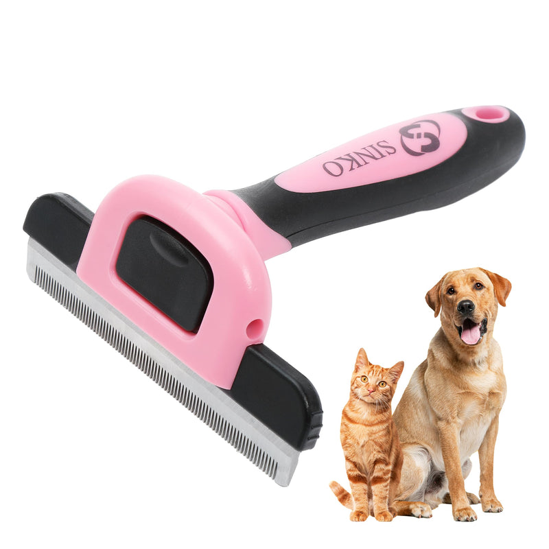 Sinko Deshedding Dog Brush -Professional Dog Deshedding Brush, Dog Brush for Shedding, Pet Deshedding Tool, Cat Deshedding Brush, Fur Deshedding Brush, Pet Hair Remover for Cats and Dogs (Pink) Pink - BeesActive Australia