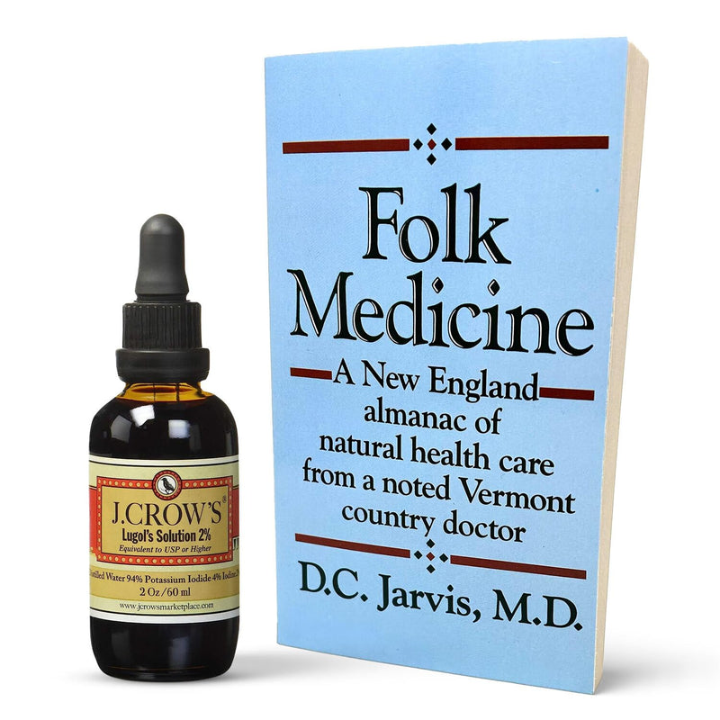 J.CROW'S¬Æ Lugol's 2% Iodine Solution & 'Folk Medicine' Book Bundle: Essential Iodine Formulation Since 1829 Paired with a New England Almanac of Natural Health Care Knowledge - BeesActive Australia