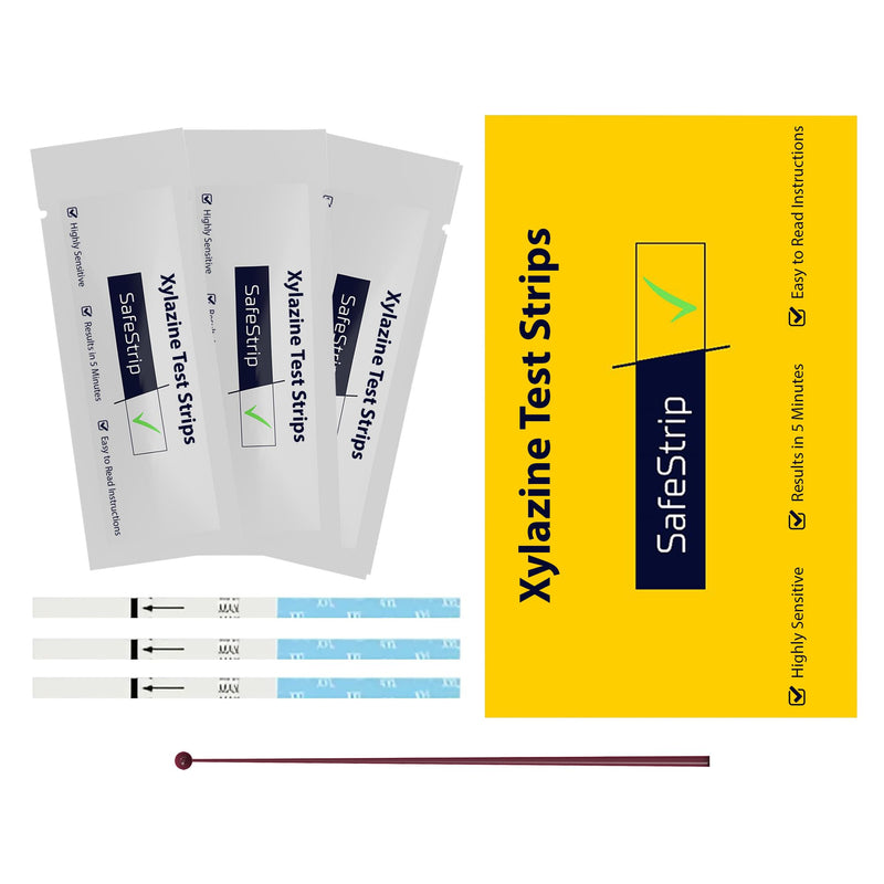 Xylazine Test Strips, Quick, Reliable & Easy-to-Use Drug Test Kit for Home Medical Testing on Pills, Powder & Residue, 5-Pack Test Strips with Scoop 1