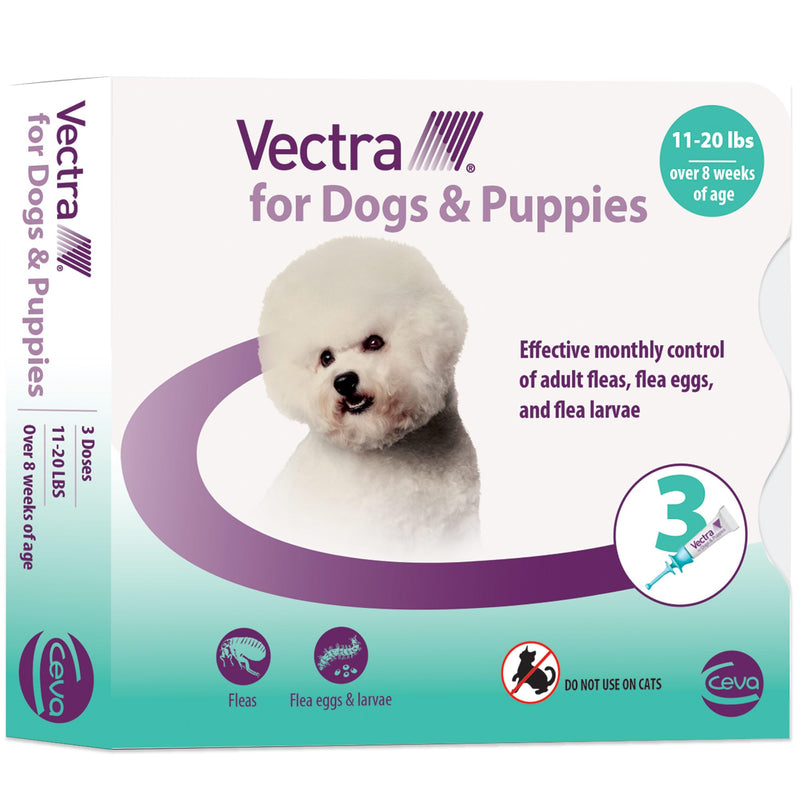 Vectra® for Dogs & Puppies Flea Treatment & Prevention for Small Dogs (11 – 20 lbs.) 3-Month Supply 3 Pack