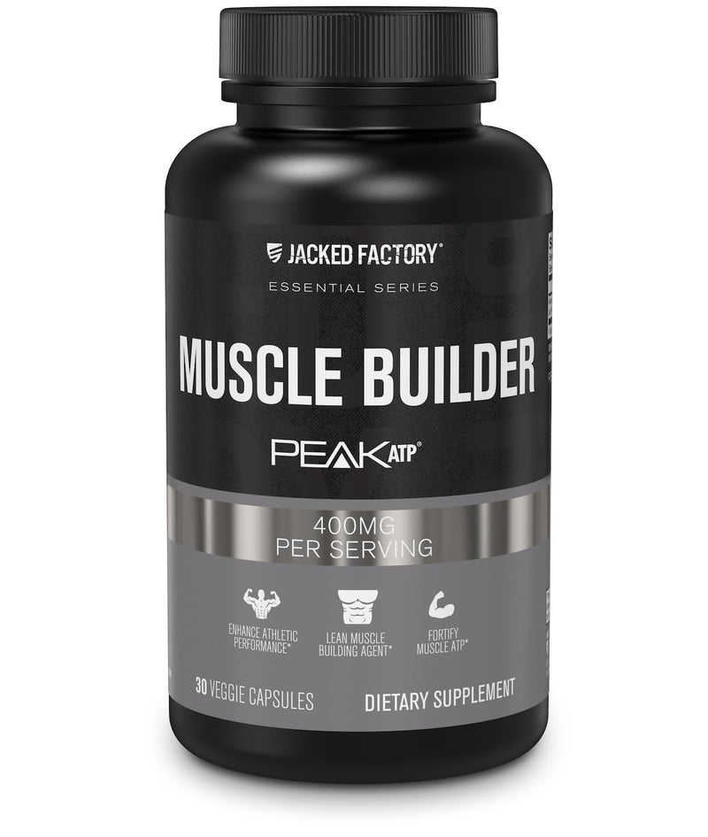 Jacked Factory Essentials Muscle Builder - ATP Muscle Builder for Men with Peak ATP to Support Muscle Gain, Enhance Athletic Performance, & Increase Strength - 30 Capsules - BeesActive Australia