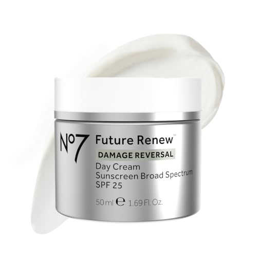No7 Future Renew Damage Reversal Face Cream with SPF 25 - Anti Aging Face Moisturizer with Skin Firming Benefits - Formulated with Peptide Technology to Protect, Repair & Intensely Hydrate (1.69 Oz) 1.69 Ounce (Pack of 1)