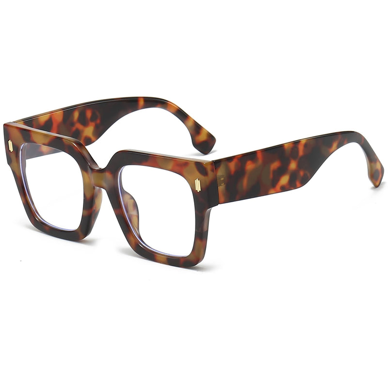 Fashion Oversized Blue Light Blocking Glasses for Women Men Trendy Big Square Frame Computer Eyeglasses A1 Tortoise 63 Millimeters - BeesActive Australia