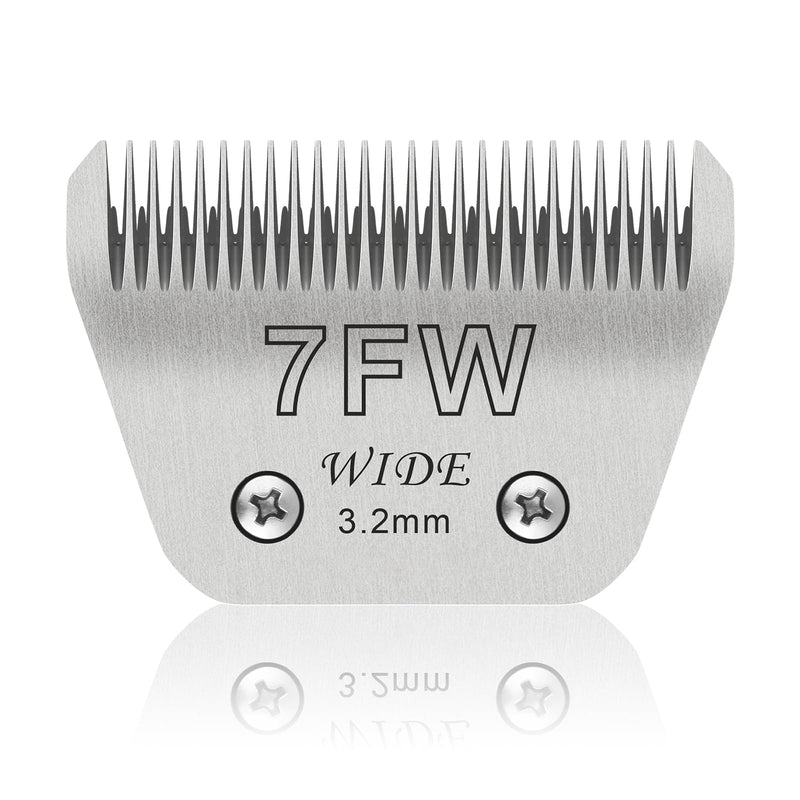 7FW Wide Pet Dog Grooming Detachable Blades,Compatible with Andis,Oster A5,Wahl KM10 Clippers,Cut Length 1/8"(3.2mm) 7fw