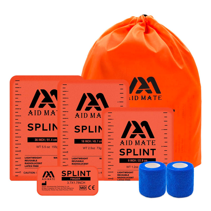 First Aid Splint Set 4 Splints &2 Adhersive Tapes Combo, Ideal for Arm Leg Finger Broken Bones Fracture… 4 splint kit - BeesActive Australia