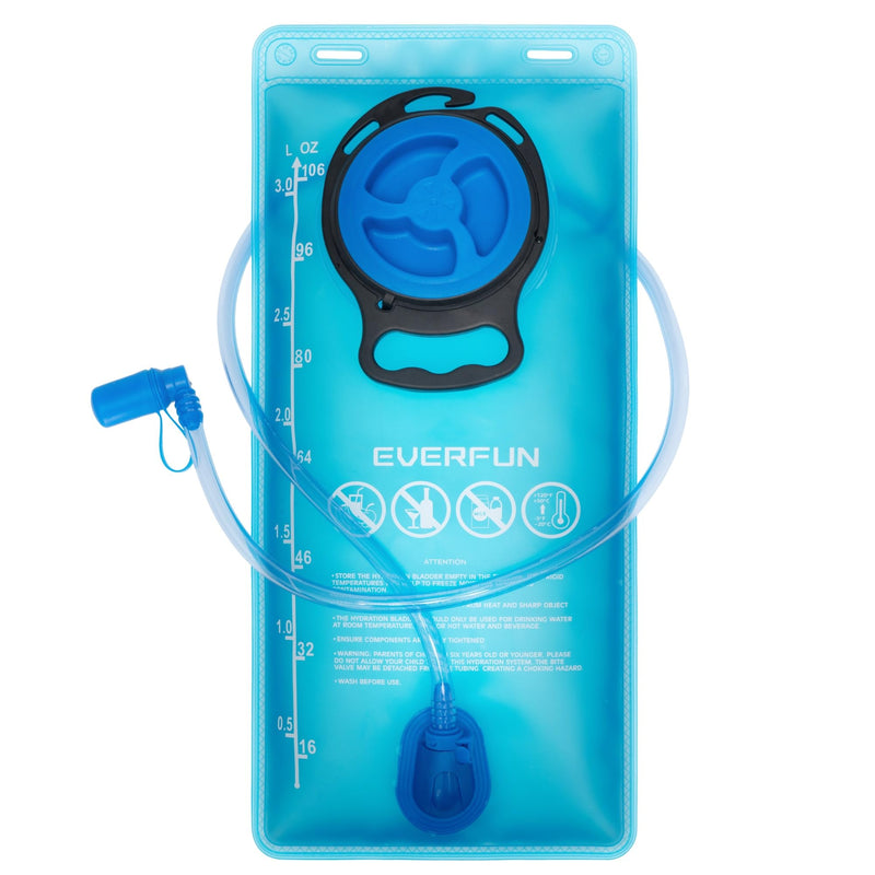 EVERFUN Hydration Bladder 2L/3L Water Reservoir for Hiking Backpack, Leak Proof Water Bladder with Detachable Hose & High Flow Ergonomic Bite Valve, Water Pouch for Cycling, Running 3 L / 100 oz