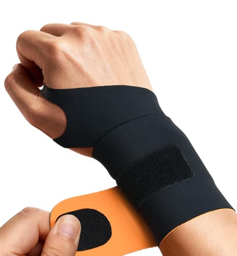 HiRui Ultra-Thin Elastic Wrist Brace Wrist Wraps, Compression Wrist Straps Support for Carpal Tunnel Arthritis Tendonitis Sprains Pain Relief Workout, Soft & Comfortable (Black (Pack of 2)) Black (Pack of 2)