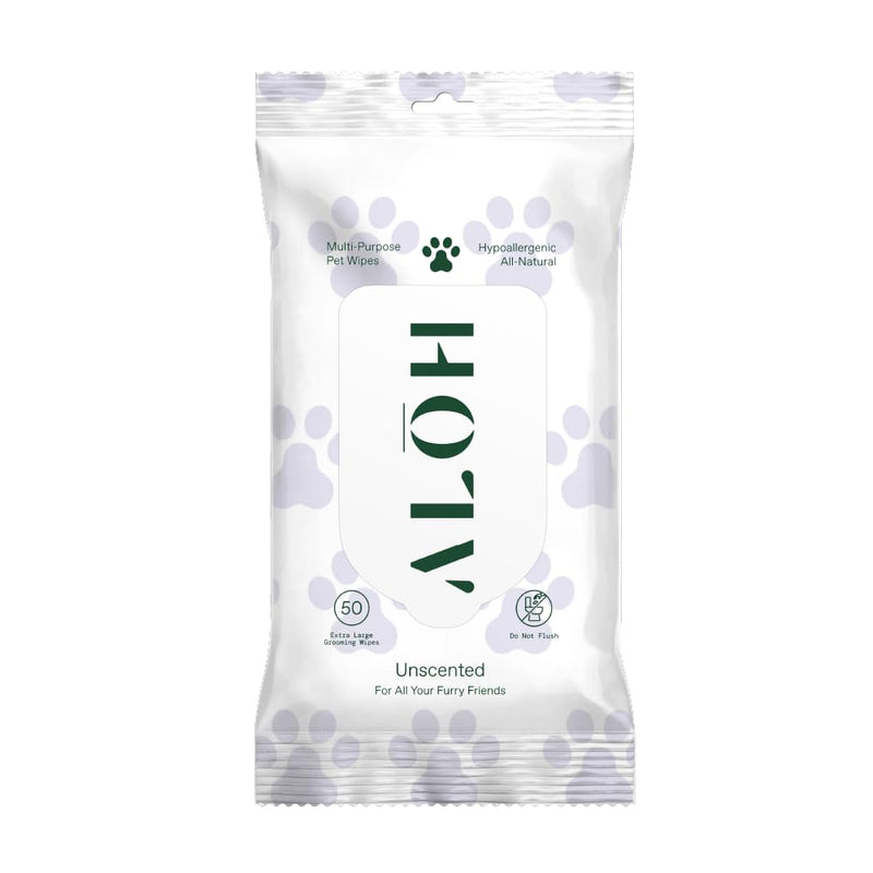 ALŌH Hypoallergenic | All-Natural | Multi-Purpose Pet Wipes, Unscented 50ct Wipes Unscented (1 Pack) - BeesActive Australia