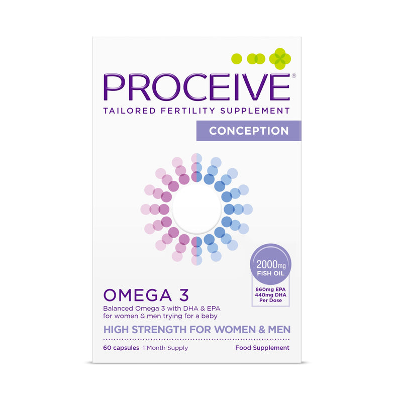 Proceive Conception Omega3 Fish Oil Supplement for Men & Women, 60 Capsules | High Strength 2000mg Omega 3 Fatty Acids with DHA and EPA, Daily Fertility and Pre Conception Support