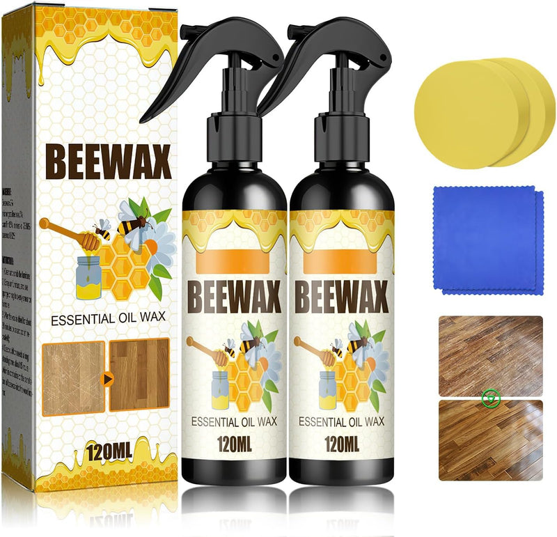 Natural Beeswax Spray,Beeswax Spray Cleaner,The Original Beeswax Spray Furniture Polish And Cleaner,Beeswax Polish Spray Used to care for living rooms,kitchens,wood furniture floors (2PCS) 2PCS - BeesActive Australia