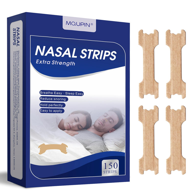 MQUPIN 150 Counts Nasal Strips Upgraded, Drug-Free, Safe, Long Effect, Reduction Snoring, Nasal Strips for Snoring Congestion Relief(66mm*19mm) 1 - BeesActive Australia