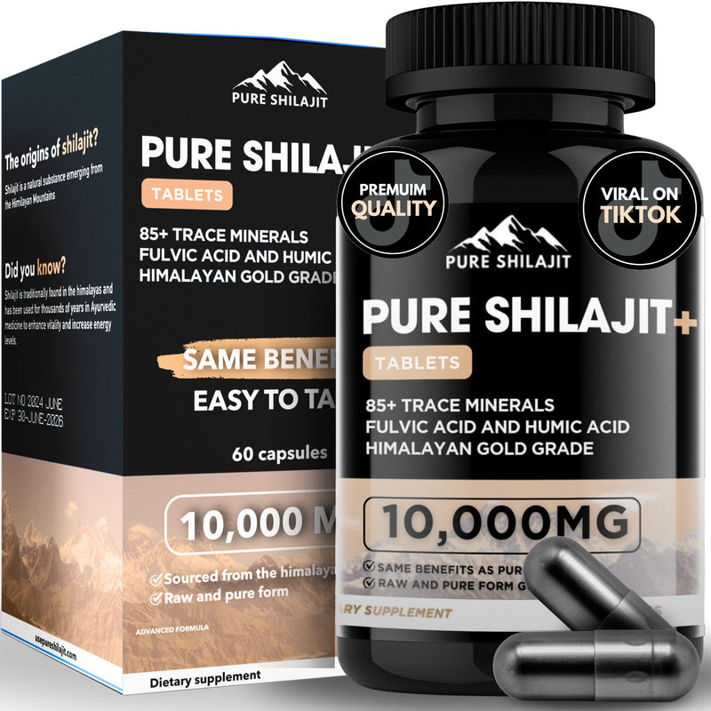 Capsules, Maximum Potency Organic Pills with Trace Minerals for Energy & Immune Support, for Men & Women, Natural Supplement from Himalayan Resin, 60 Tablets - BeesActive Australia