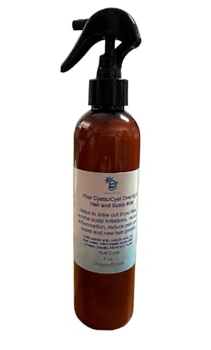 Diva Stuff Pilar Cyst Overnight Hair and Scalp Mist, For Help With Reducing Bumps and Lumps On The Scalp and Promoting New Hair Growth, With Salicylic Acid, Azelaic Acid and Apple Cider Vinegar