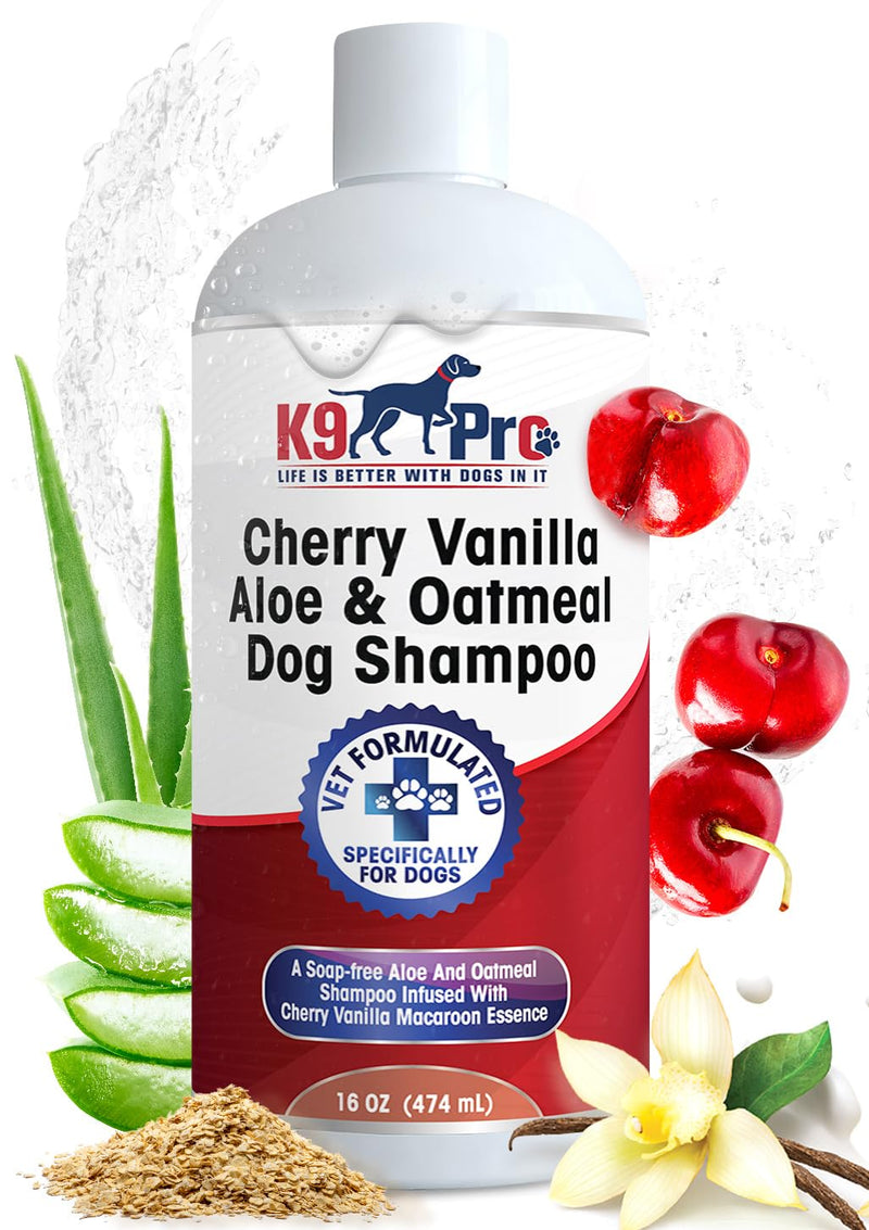 Dog Shampoo and Conditioner to Soothe, Moisturize, Cleanse, and Detangle - Amazing Cherry Vanilla Macaroon Scent with Aloe and Oatmeal All Natural Hypoallergenic Organic with No Parabens Or Sulfates - BeesActive Australia