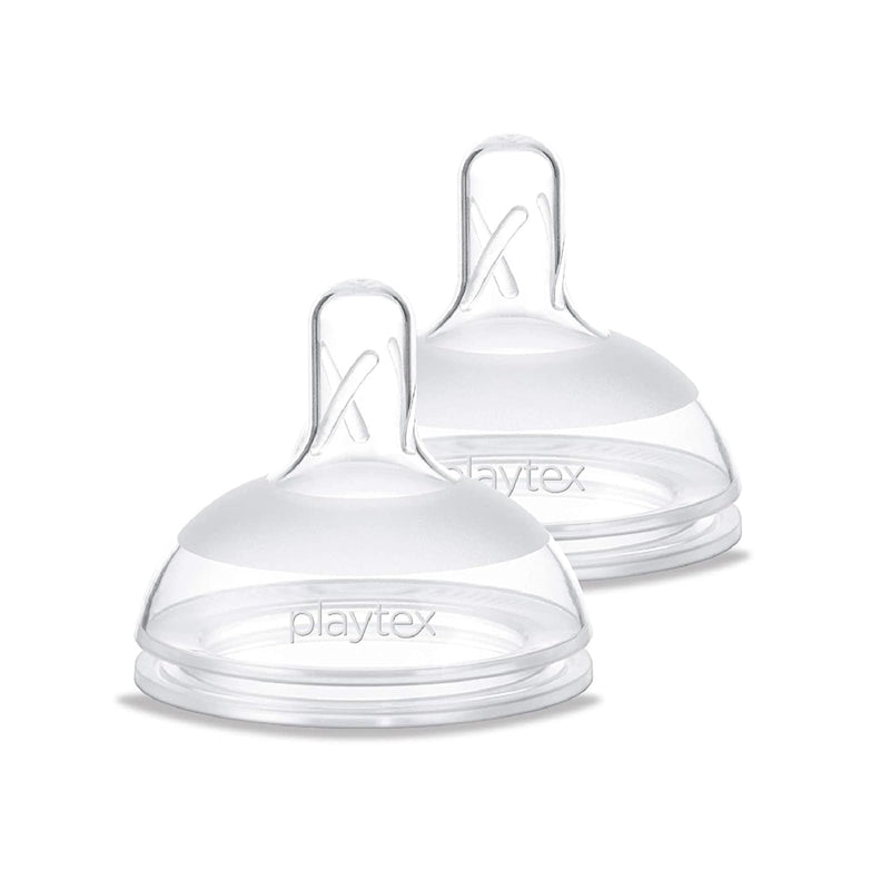 Playtex Baby NATURALATCH Comfort Wide Neck Nipples for Babies 0+ Months, Slow Flow (2 Count), Feeding Essentials for Newborn and Breastfeeding Babies - BeesActive Australia