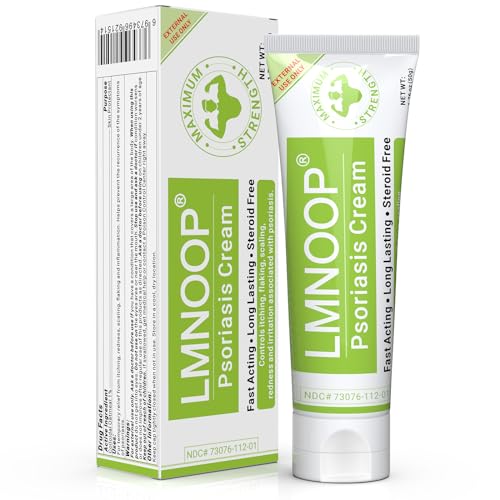 Psoriasis Cream, Maximum Strength Treatment Moisturizing Cream for Psoriasis, Dermatitis, Rash, Anti-Itch, Redness, Flaking, Scaling, Fast Acting Relief for Irritated, Dry Skin 1.76oz