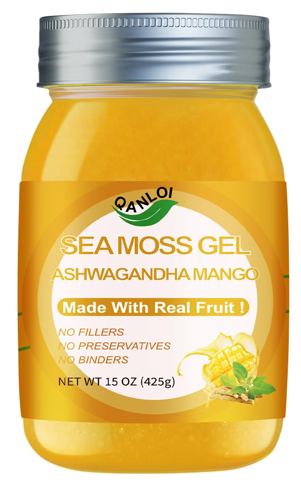 Seamoss Gel, Seamoss with Irish Sea Moss, Ashwagandha Mango, 15OZ | Sea Moss Supplement, Immune Support, Sea Moss Advanced 15 Ounce (Pack of 1)