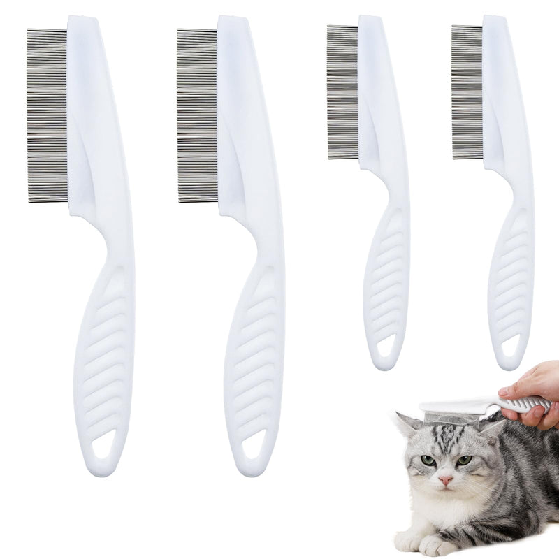 4 PACK Pet Hair Comb Flea Comb Multifunctional Pet Hair Comb Flea Tear Stain Removal Cat Comb Pets Grooming Comb Kit for Grooming and Dehairing Face and Paws - BeesActive Australia