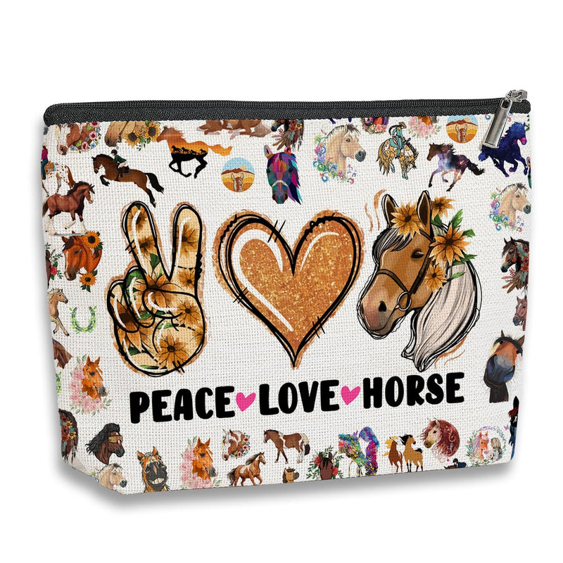 Horse Gifts for Girls Horse Makeup Bag Cowgirl Equestrian Travel Toiletry Makeup Organizer Zipper Pouch Horseshoe Horse Gifts for Girls - BeesActive Australia