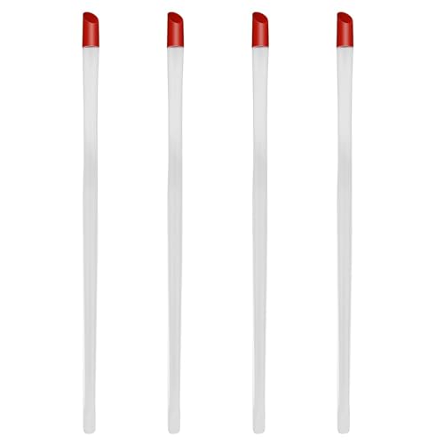 17cm Rubber Cuticle Pusher Cleaner, 4 Pieces Red Hard Rubber End Tipped Nail Art Tool Cuticle Pusher Cleaner And Professional Plastic Handle Cuticle Stick for Hand Care Nail, Nail Cleaner Tool