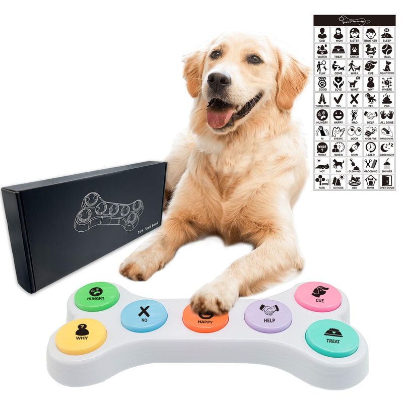 Dog Buttons for Communication, 7 in 1 Dog Talking Button Set, Recordable Training Buzzers for Dogs with 50 Scene Stickers (Battery Included) 7 In 1 Dog Buttons Set - BeesActive Australia
