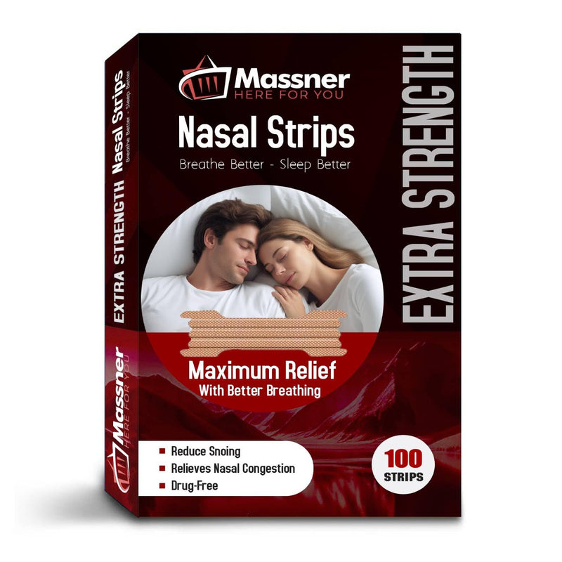 Extra Strength Nasal Strips - Pack of 100 Tan Nose Strips to Improve Snoring - Helpful to Improve Sleeping, Nasal Congestion Due to Cold and Allergies Extra Strength - BeesActive Australia