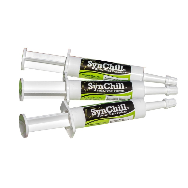 SynChill Oral Horse Calming Gel, 100% Natural & Nutritional Supplement, Lab Proven Results, Designed for Focus & Performance, Approved by Olympic Professionals & Veterinarians, Made in USA - 3-Pack - BeesActive Australia