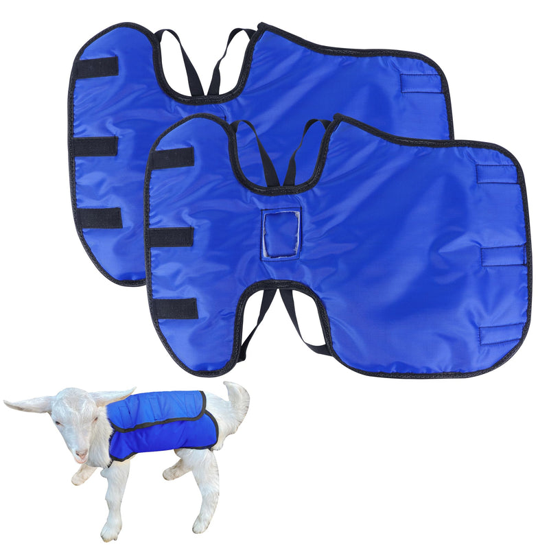 2 Pack Blue Goat Blanket for Winter Goat Coat Cold Weather Waterproof Windproof Goat Jacket Blanket to Keep Goat Warm Lamb Coat with Straps Thickened Belly Protection - BeesActive Australia